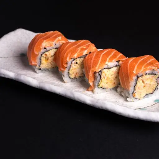 Serviervorschlag für Menü 6 - Sake Superme Lachs (11 Stück)
