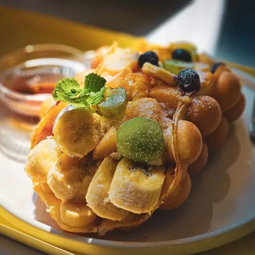 Serviervorschlag für Bubble Waffel Klassisch